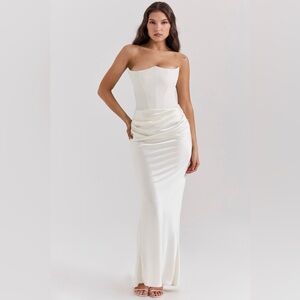 House of CB - Persephone - White Strapless Sheath Gown